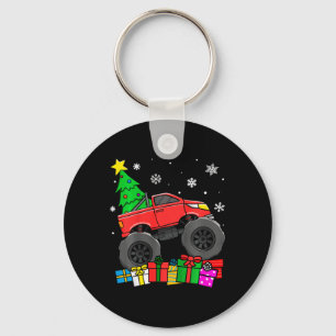Kids Boys Monster Truck Christmas Tree Snowflakes Key Ring