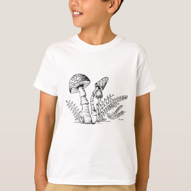Kids Boys Mushroom Art T-shirt (Front)