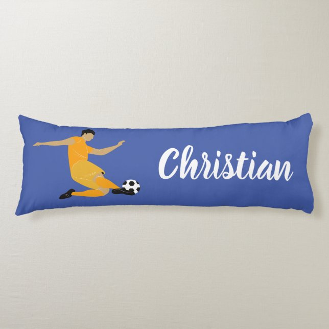Kids Boys Room Soccer Ball Name Body Cushion (Front)