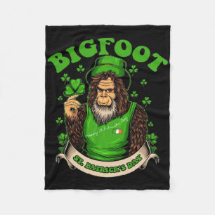 Kids Boys St Patricks Day Bigfoot Shamrock Toddler Fleece Blanket