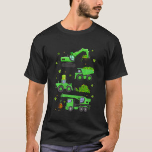 Kids Boys St Patricks Day Crane Truck Construction T-Shirt