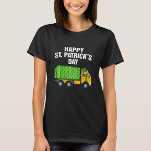 Kids Boys St Patricks Day Garbage Truck Funny Lepr T-Shirt