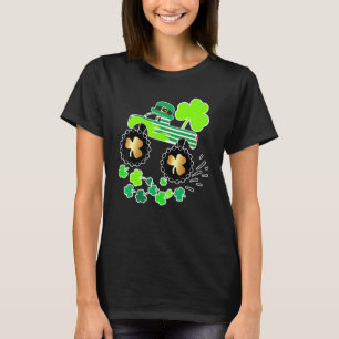 Kids Boys St Patricks Day Monster Truck Leprechau T-Shirt
