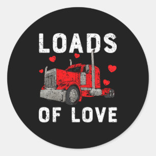 Kids Boys Valentines Day Hearts Loads Of Love Truc Classic Round Sticker