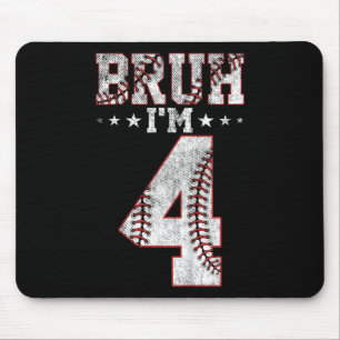 Kids Bruh 4th Birthday Bysebyll Bruh I'm 4 Year Ol Mouse Pad