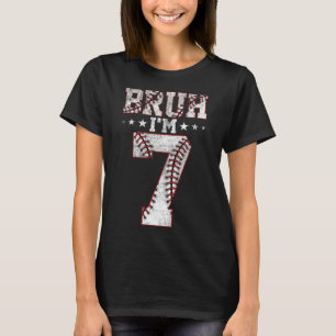 Kids Bruh 7th Birthday Bysebyll Bruh I'm 7 Year Ol T-Shirt