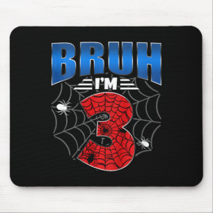 Kids Bruh I'm 3 Year Old Three Funny 3rd Birthday Mouse Pad