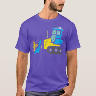Kids Bulldozer Construction Chanukah Toddler Boys  T-Shirt