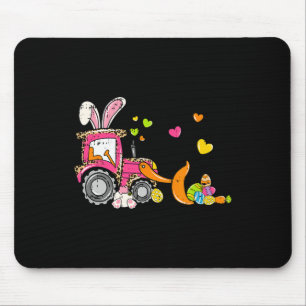 Kids Bulldozer Easter Bunny Eggs Cute Truck Boys T Mouse Pad