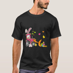 Kids Bulldozer Easter Bunny Eggs Cute Truck Boys T T-Shirt