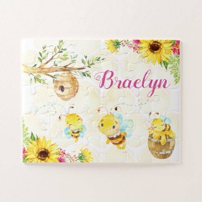 Kids Bumblebee Honey Bees  Jigsaw Puzzle (Horizontal)