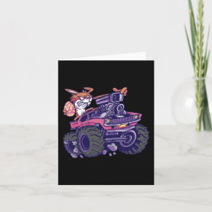Kids Bunny Happy Easter Monster Truck Lovers Kids Card