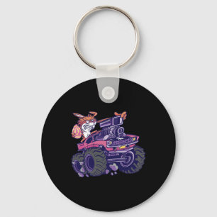Kids Bunny Happy Easter Monster Truck Lovers Kids Key Ring