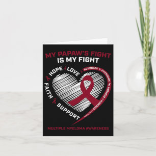 Kids Burgundy Blood Cancer Papaw Multiple Myeloma Card