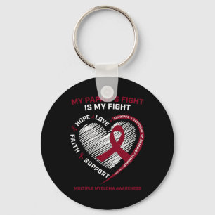 Kids Burgundy Blood Cancer Papaw Multiple Myeloma Key Ring