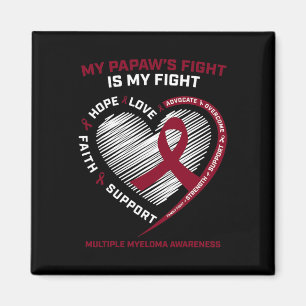 Kids Burgundy Blood Cancer Papaw Multiple Myeloma  Magnet