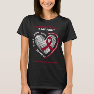 Kids Burgundy Blood Cancer Papaw Multiple Myeloma T-Shirt
