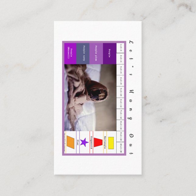 Kids Business Card: Lets Hang Out Business Card (Front)