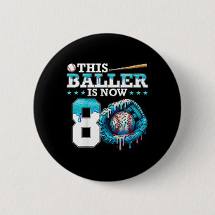Kids Bysebyll Drip 8th Birthday Party Sport Fan Bo 6 Cm Round Badge