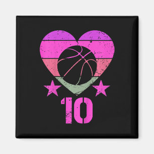 Kids Bysketbyll Birthday 10 Year Old Boy Girl Tent Magnet