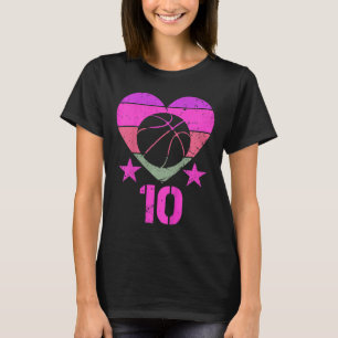 Kids Bysketbyll Birthday 10 Year Old Boy Girl Tent T-Shirt