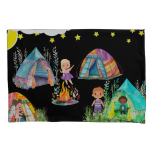 Kids camping  pillowcase