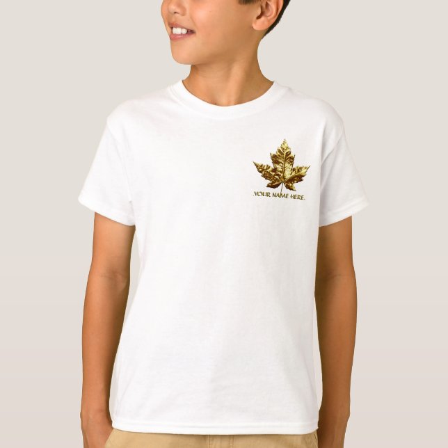 Kid's Canada T-shirt Gold Team Canada Sports Shirt (Front)