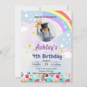 kids Candy Land Birthday Invitation
