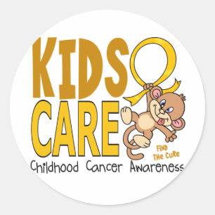 Kids Care 1 Childhood Cancer Classic Round Sticker