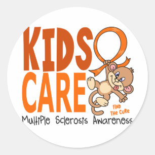 Kids Care 1 Multiple Sclerosis MS Classic Round Sticker