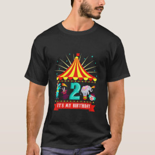 Kids Carousel Circus 2nd Birthday Carnival 2 Years T-Shirt