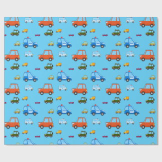 Kids Cartoon Cars Birthday Wrap Wrapping Paper