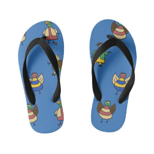 Kids Cartoon Fun Family Boy on any Colour Kid's Thongs