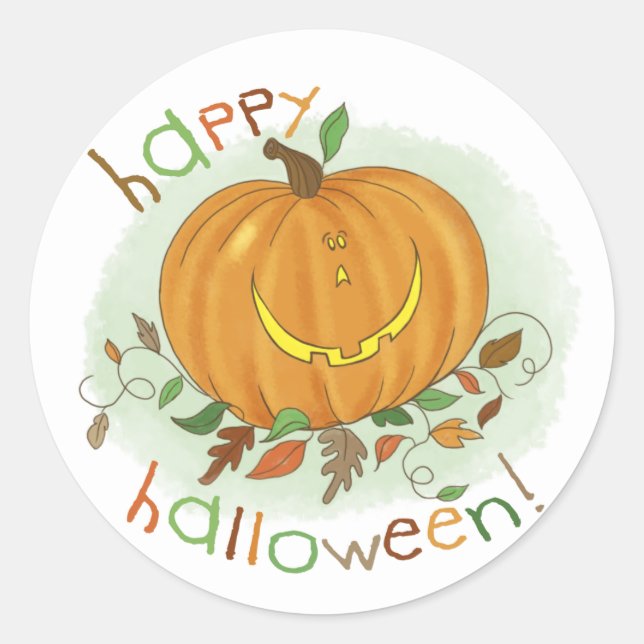 Kids Cartoon Pumpkin Sticker (Front)