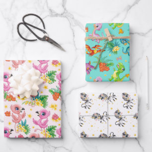 Kids Cartoons  Wrapping Paper Sheet