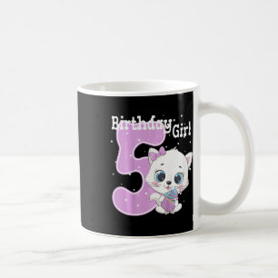 Kids Cat 5th Birthday Shirt Girls Kitten Birthday Coffee Mug