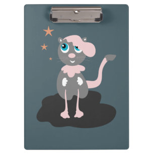 Kids Cat Illustration Cute Cartoon Kitty Clipboard