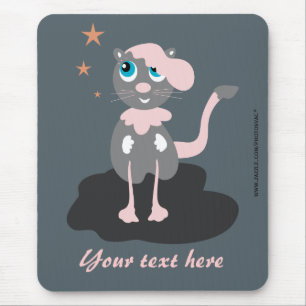 Kids Cat Illustration Cute Cartoon Kitty Mouse Pad