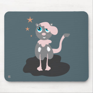 Kids Cat Illustration Cute Cartoon Kitty Mouse Pad