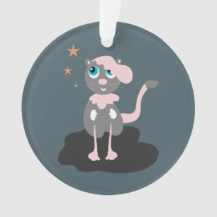 Kids Cat Illustration Cute Cartoon Kitty Ornament