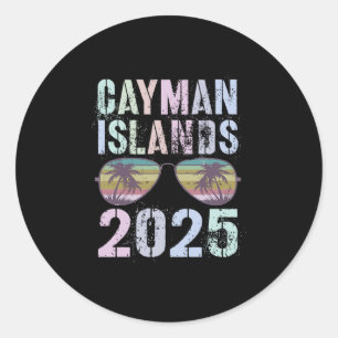 Kids Cayman Islands 2025 Vacation Surfing Cruising Classic Round Sticker