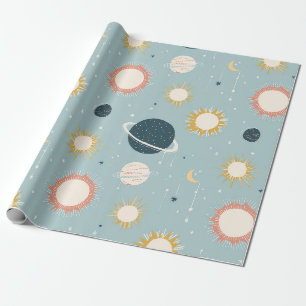 Kids Celestial Space Wrapping Paper