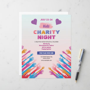 Kid's charity night flyer template