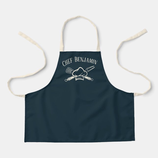 Kid's Chef Custom Name Cooking BBQ Apron (Front)