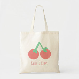 Kids Cherry Fruit Library Book  Tote Bag