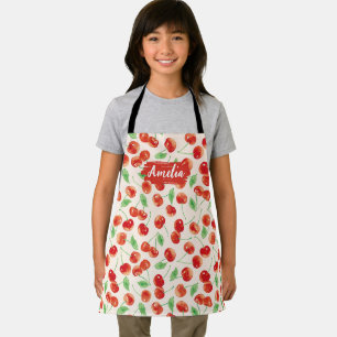 Kids Cherry Personalised Apron, Cook Baking BBQ  Apron