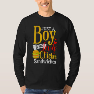 Kids Chicken Sandwich Boys Chicken Burger T-Shirt