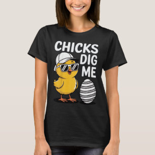 Kids Chicks Dig Me Happy Easter Boys T-Shirt