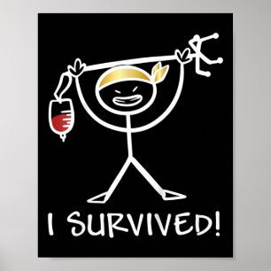 Kids Childhood Cancer Awareness I Survived Gold R Poster