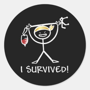 Kids Childhood Cancer Awareness I Survived Gold Ri Classic Round Sticker